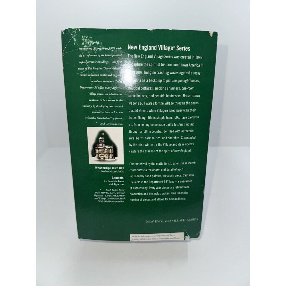 Dept 56 New England Village  "Woodbridge Townhall" Christmas Village 56.56670 - Picture 10 of 12